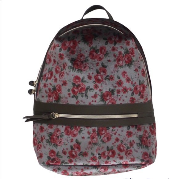 Super cute Grey Velvet Floral Backpack main image 5
